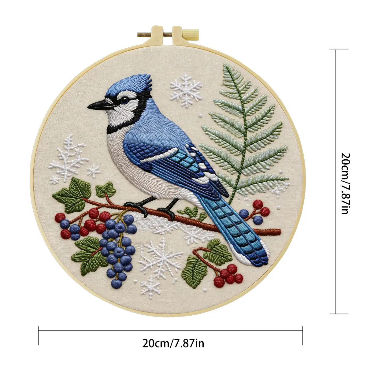 1 Stück 20x20 cm/15x15 cm 7,87/6,3 Zoll Rotes Hirsch Stickerei Starter-Kit DIY-Kit Stickerei-Set für Anfänger – Detail 3