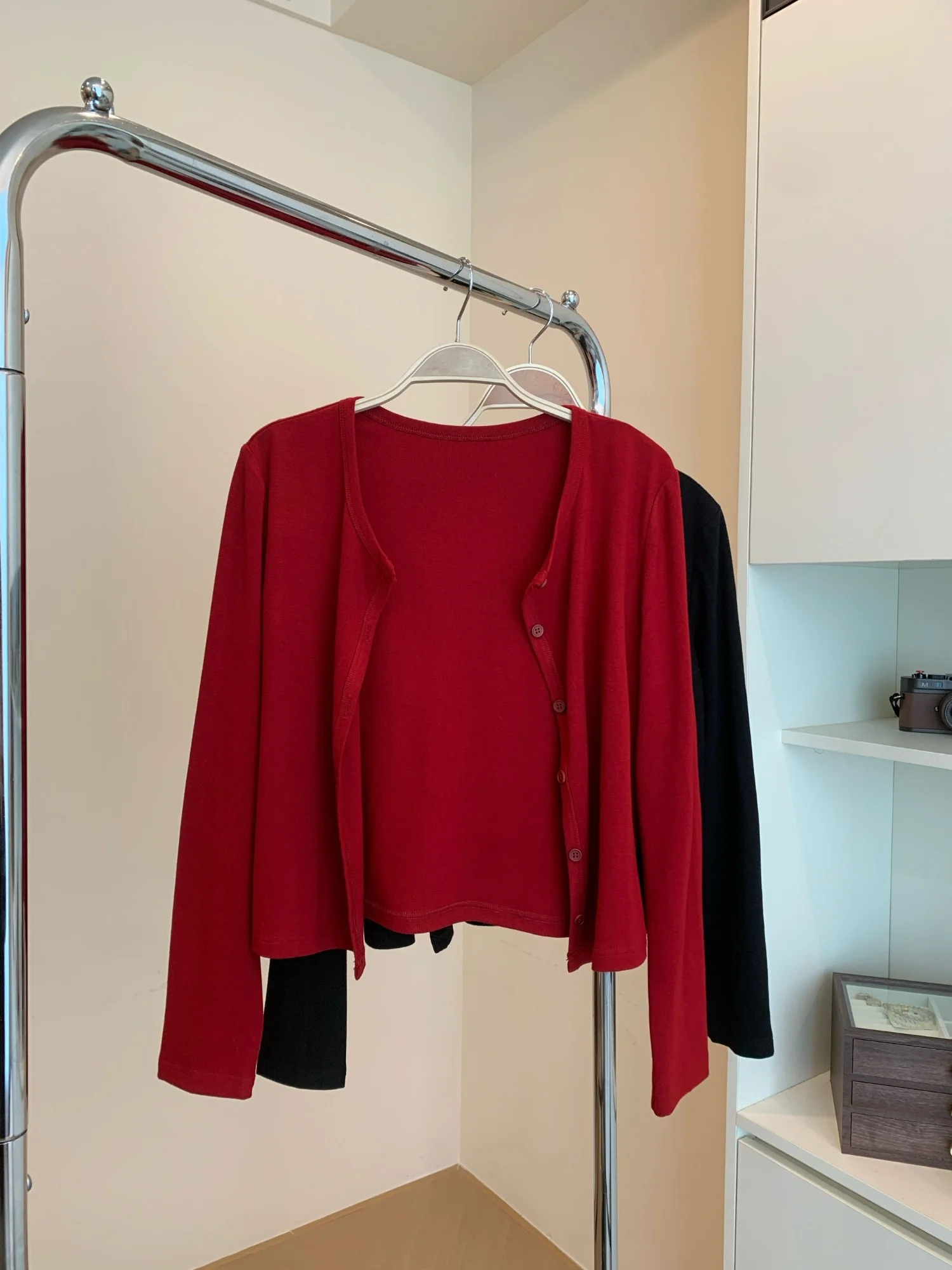 

FUGUI RICH Early Spring Faionable Knitted Open Cardigan Sweater Versatile Sli Small Size French Sle Long Sve round...