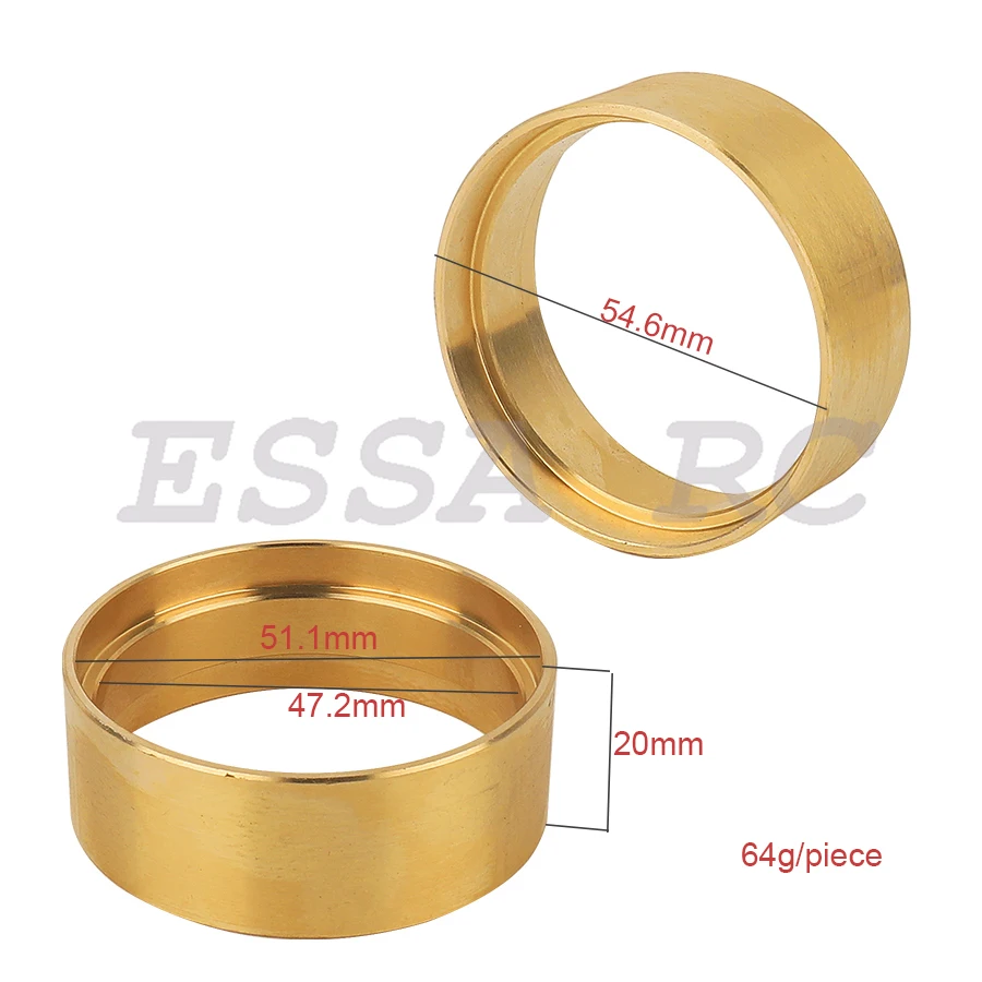 4pcs Brass Internal Beadlock Wheel Clamp Rings Fit 1.9 inch Wheel Rim for Axial SCX10 II 90046 TRX4 VS4-10 1/10 RC Crawler Car