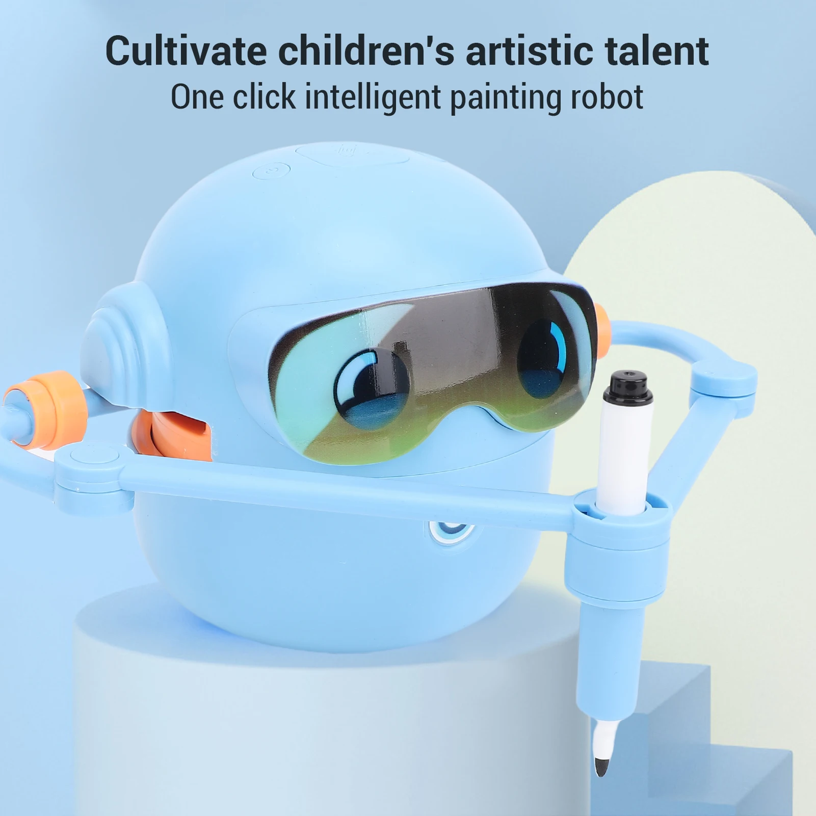 

Умный робот-художник: милый обучающий робот для рисования, развивающая игрушка для обучения рисованию, подарок на день рождения для детей, с 12 цветными ручками для девочек и мальчиков