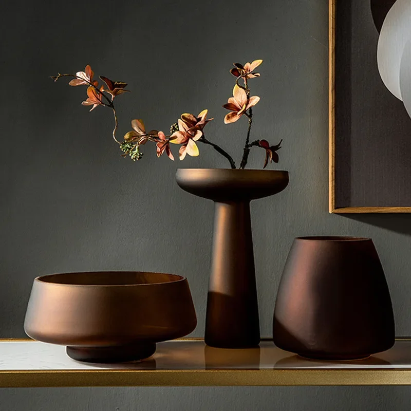 

Скандинавский свет, роскошный домашний декор, ваза из матового стекла, украшение для гостиной, стол, цветы, гидропонная ваза, декор для террариума