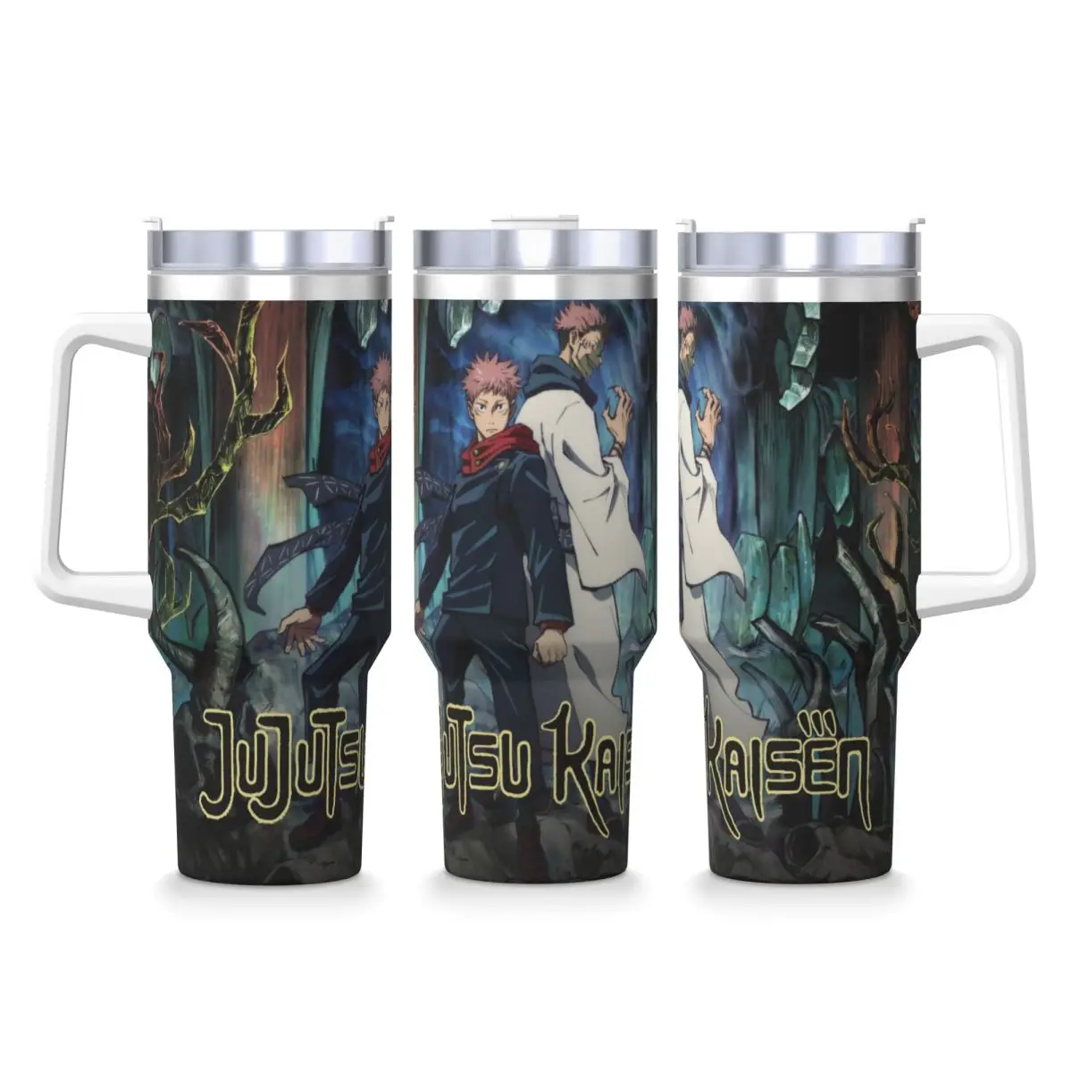 

Jujutsu Kaisen Hot Anime Stainless Steel Tumbler Driving Thermal Mug With Straws and Lid Large Car Mugs Cold Drink Water Bottle