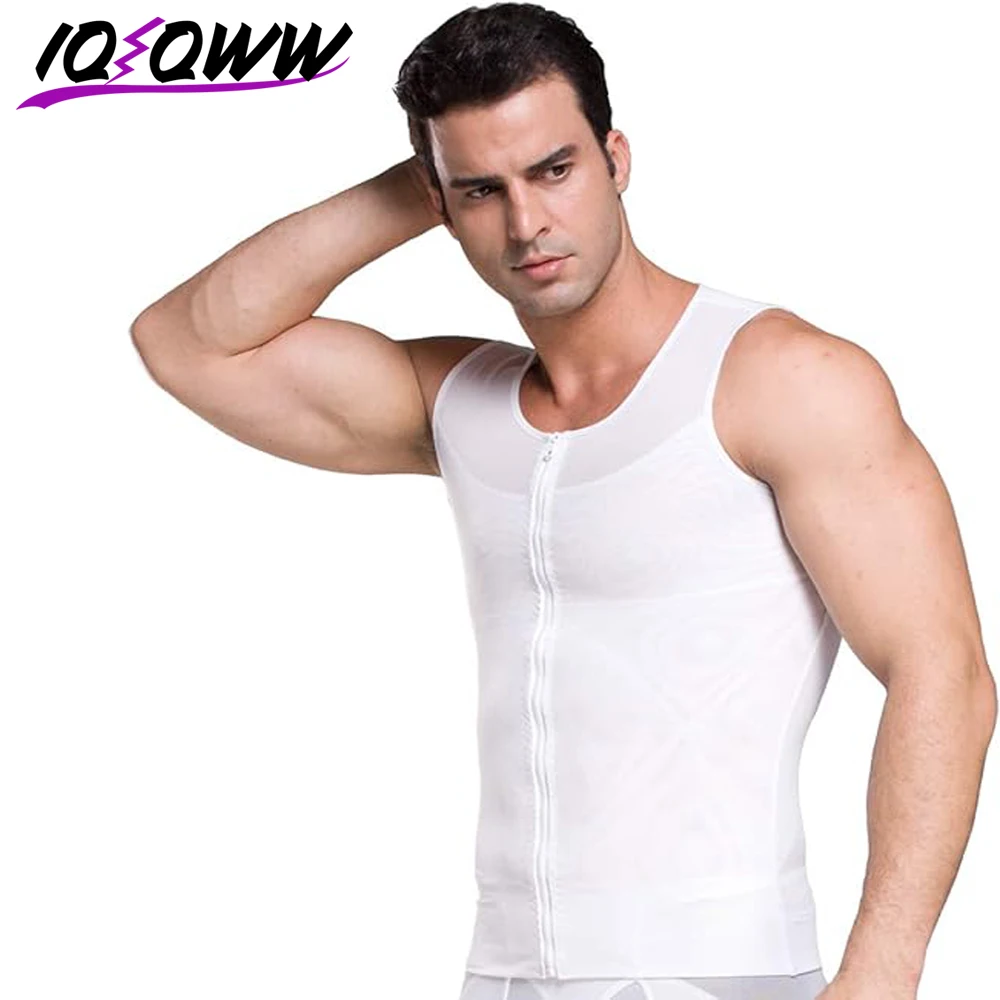 Men Soft Stretch Slim Shapewear Corset Vest, Targeted Abdomen Tummy Waist Cincher Anti Sweat Undershirt Gym Work Daily Casual