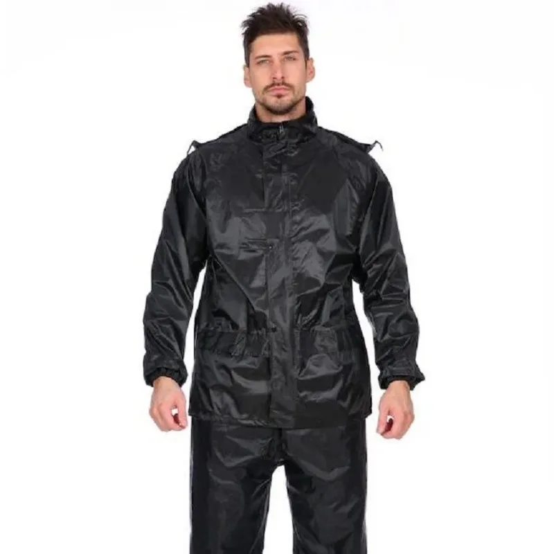 Black Motorcycle Black Adult Raincoat Waterproof Rain Gear Suit Men Outdoor Pants Set Hiking Rainwear Raincoat Women Windbreaker