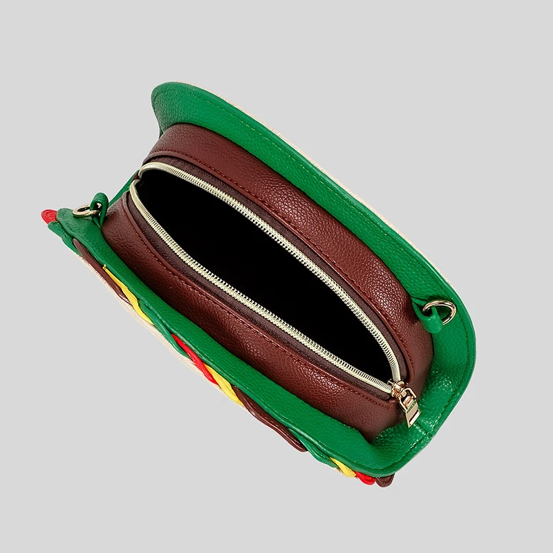 الإبداعية نصف جولة همبرغر تصميم مخلب حقيبة للنساء الأزياء برشام الفاخرة بو الجلود الكتف حقائب كروسبودي مضحك المحافظ