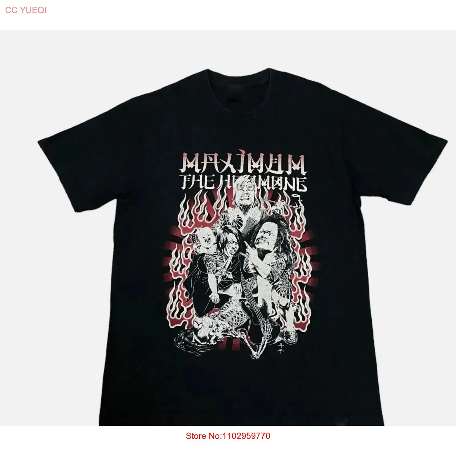 Camiseta Japonesa Maximum The Hormone de Algodão S a 5XL Vintage Lavada Estilosa para Uso Diário Moda Versátil Ligeiramente Desgastada