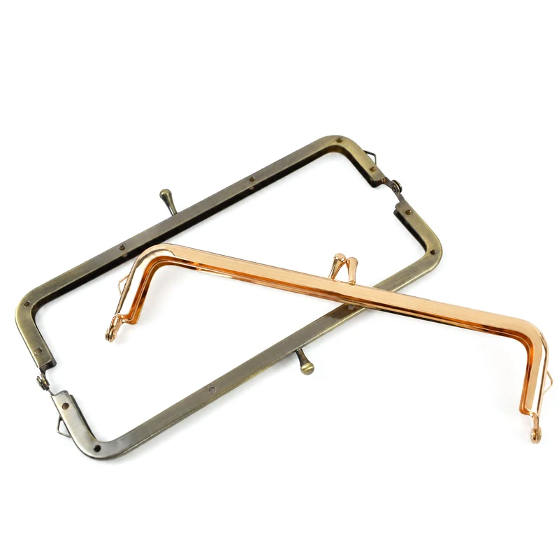 18cm Square Metal Purse Frame Kiss Clasp Screws Bags Handle Wallet Sewing Brackets Clutch Handbag DIY Handmade Bag Accessories