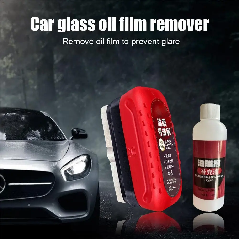 Car Glass Polishing Agent, Automotive Glass Cleaner, Escova De Limpeza De Esponja, Windshield Oil Film Cleaner, Manutenção Do Carro, 120ml