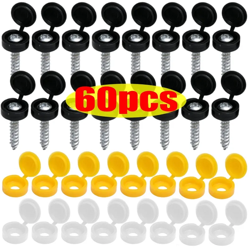 Universal Fastener Covers Screws Decorative Cap Set Galvanized Rustproof Screws for Auto License Plate Furniture Hardware