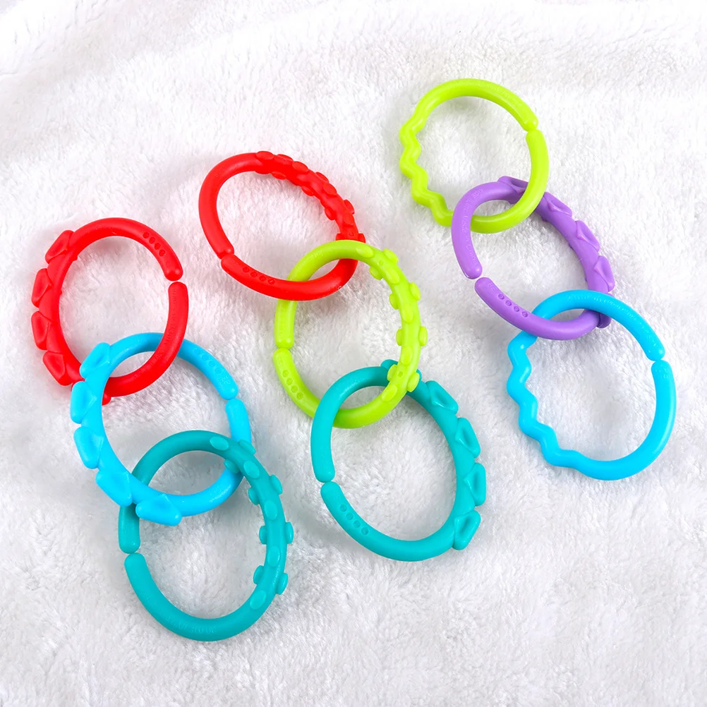 48 قطعة حلقات عضاضة الطفل الروابط لينة آمنة عضاضة مقعد السيارة عربة الرضع وصلات السفر عربة لعب ألعاب الأطفال #5