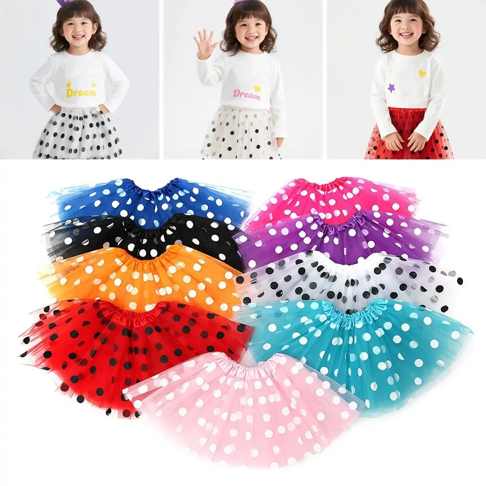 Zomer Wave Point Tutu Rok Kleurrijke Netting Dansrok Tule Balletrokken Kinderen