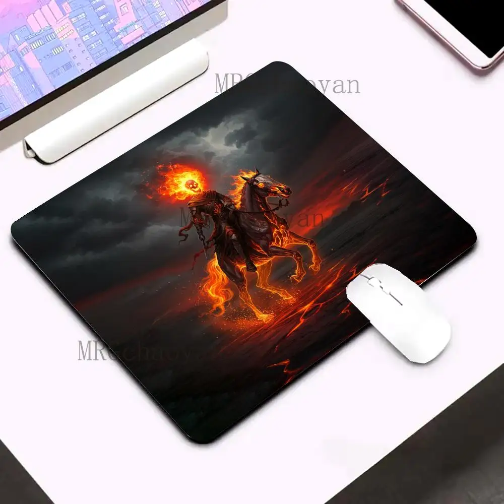 Skeleton Knight Horse pattern mouse pad anti-slip rubber Small Square deskmat PC keyboard pad Desktop decoration