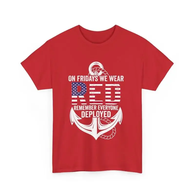 On Fridays We Wear Red Friday Navy T Shirt