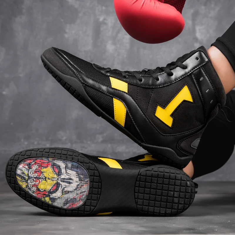 Men New Boxing Shoes Non-Slip Brand Breathable Fitness Outdoor Male High Top Big Size Professional  Lightweight Wrestling Shoes