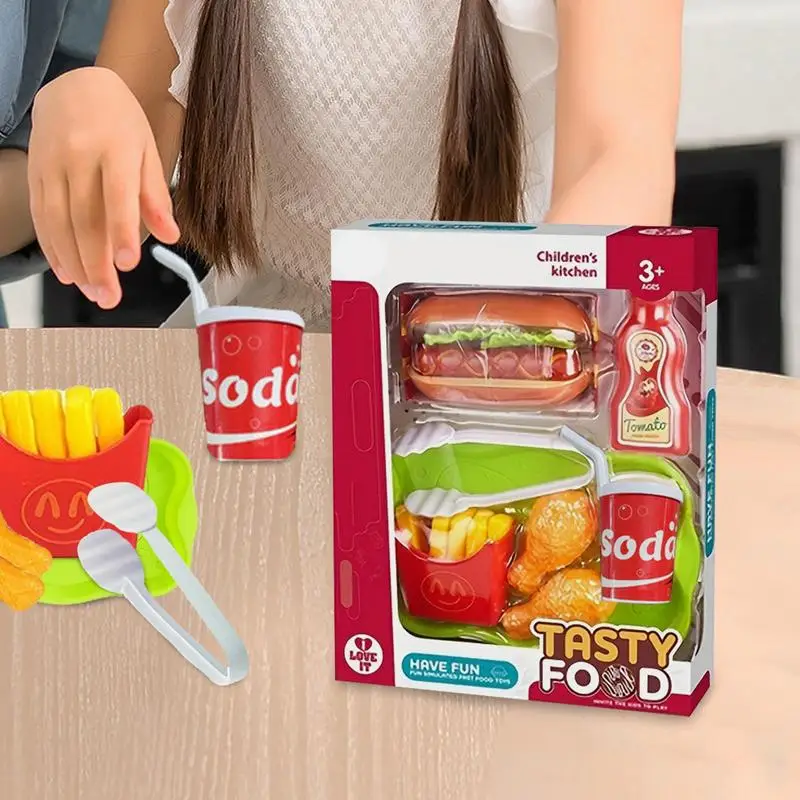 Ensemble de jeu de restauration rapide pour enfants, ustensiles de cuisine, jouet de cuisine, accessoires de cuisine amusants pour enfants pour Pâques