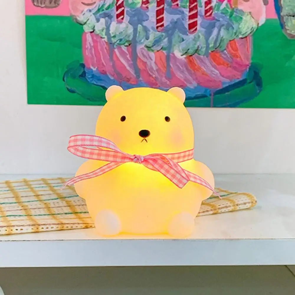 귀여운 어린이 작은 오리 곰 야간 조명, 만화 창의력 침실 침대 옆 램프