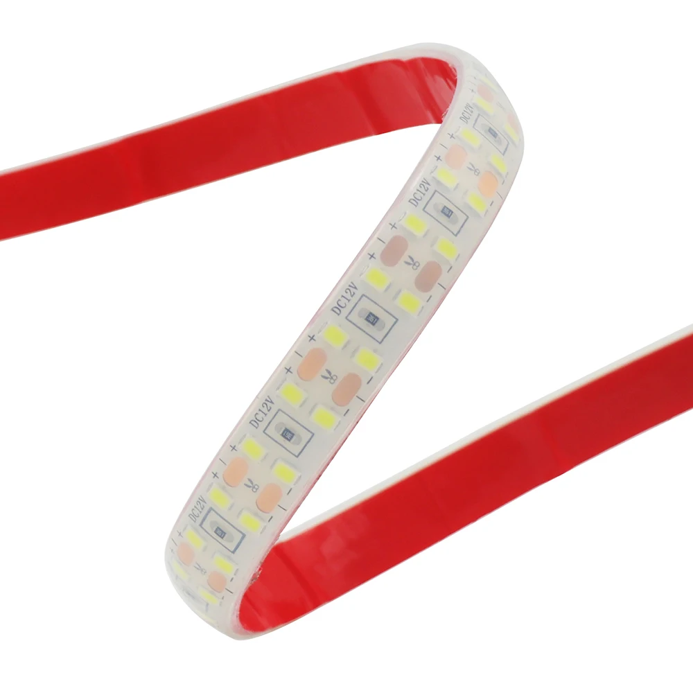 IP68 Waterproof 2835 Led Strip Light 12V 24V Double Row 240 LEDs Flexible Ribbon Adhesive Tape High Density Linear Home Lighting