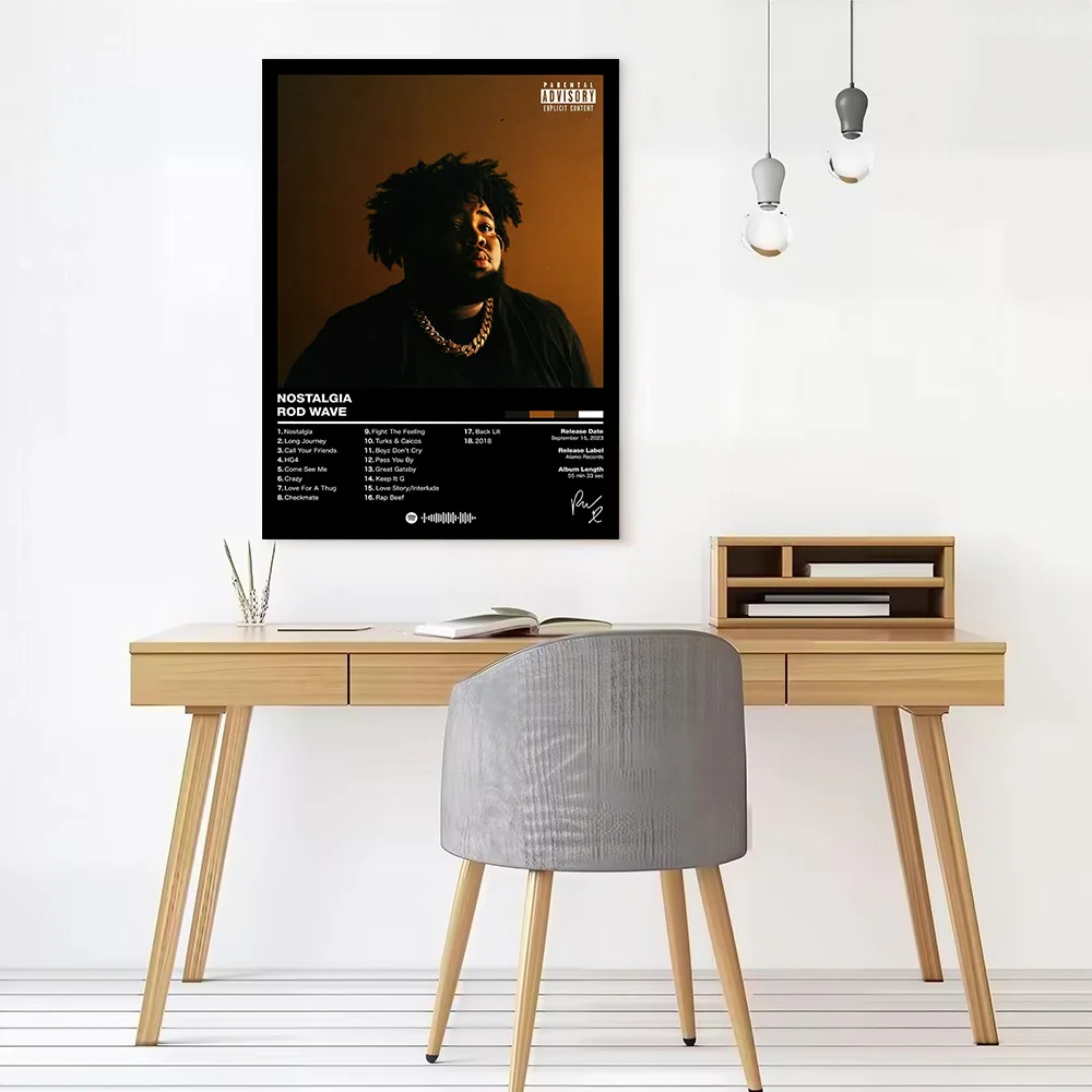 Rod Wave - Nostalgia Printed Canvas Poster Personalized High Quality Wall Art Paintings for Man's Room Decoration Home Decor