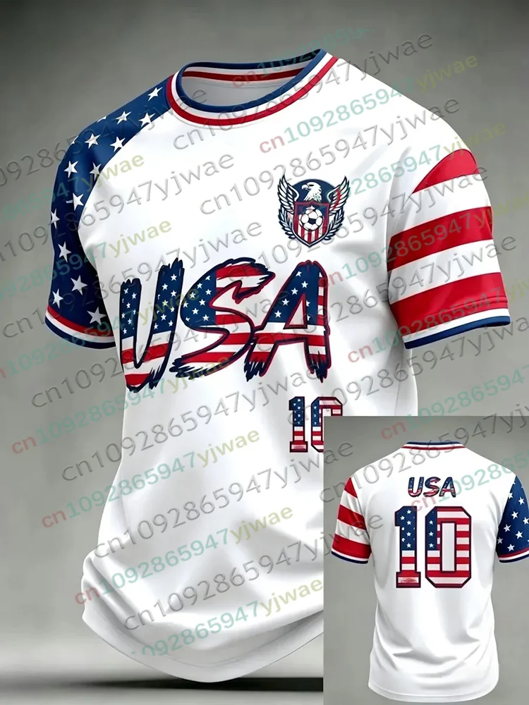 2026 Amerika Fußballtrikot für Herren Damen USA Flagge Spezielles Jugend-Fußballtrikot Sommer Atmungsaktives Wettkampf-Trainings-T-Shirt – Detail 7