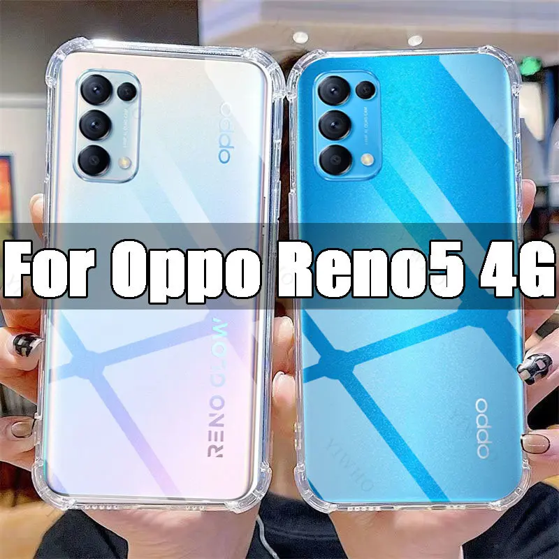 Clear Phone Case for Oppo Reno5 4G TPU Transparent Case for Oppo Reno 5 6.4\