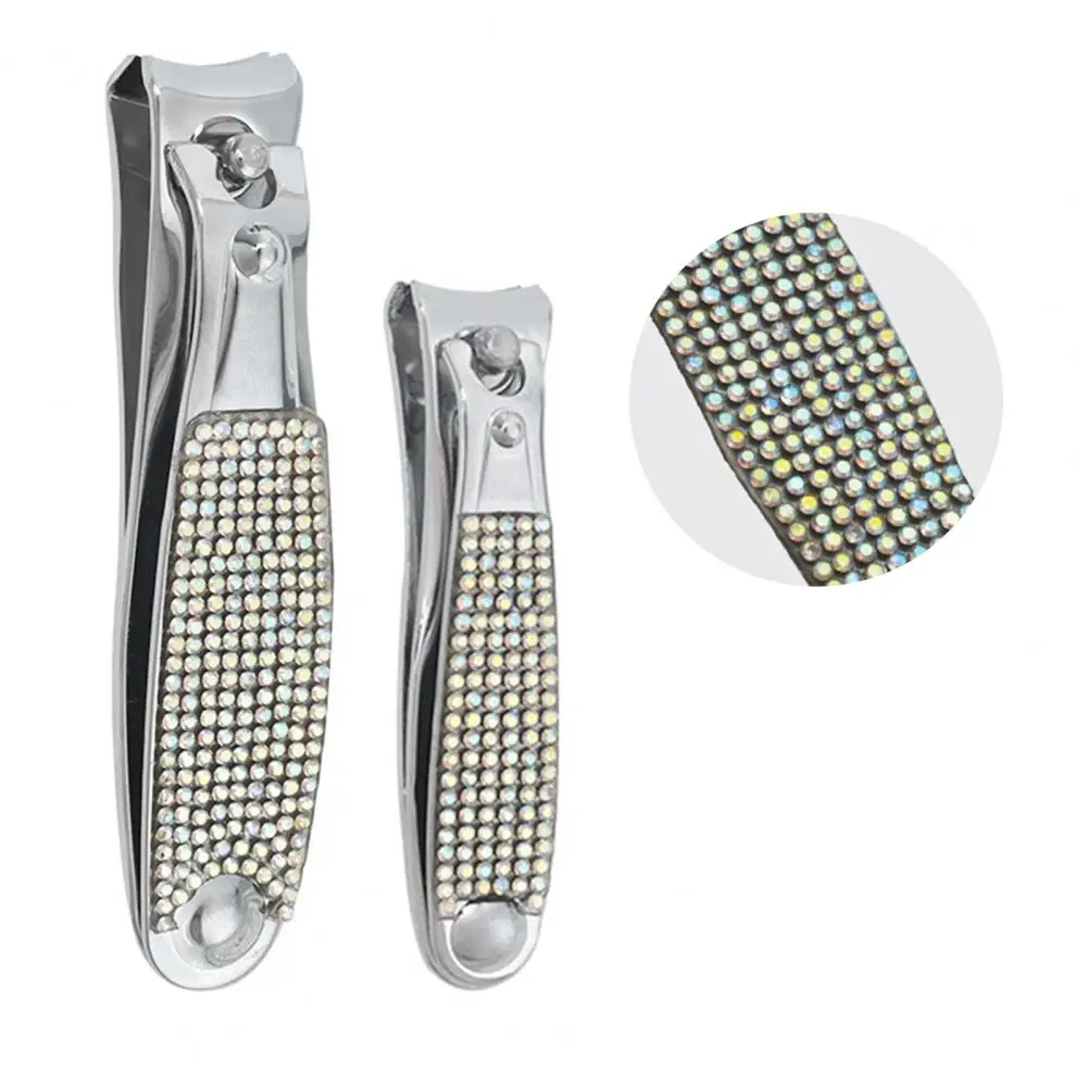 Nail Clippers for Natural Curve Nails Elegant Rhinestone-encrusted Nail Clippers Set for Men Women Lightweight for Travel