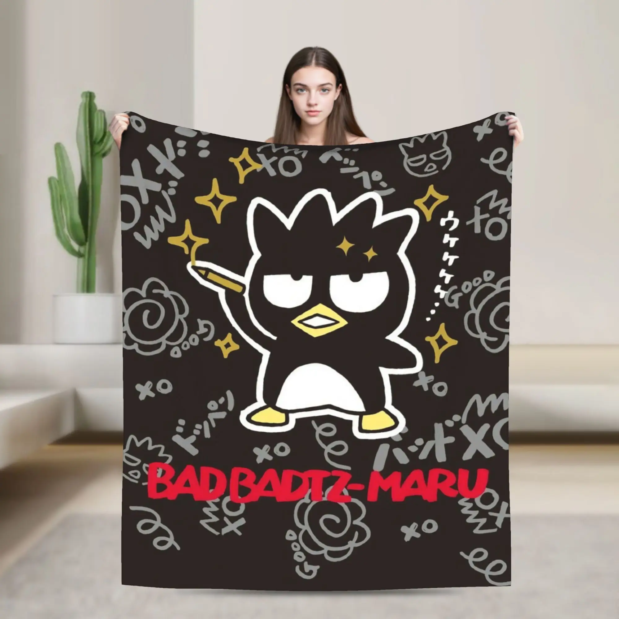 

Одеяла с изображением пингвина Баadtz Мару, фланелевые потрясающие мягкие одеяла для покрытия стула, дивана, текстильный декор,