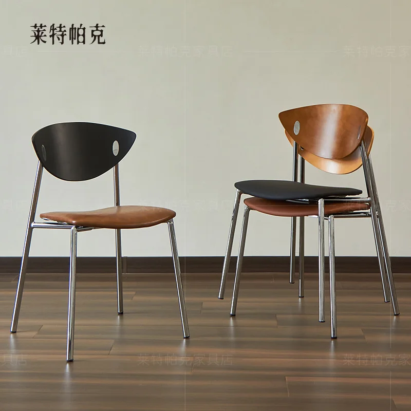 

Nordic light luxury solid wood dining chair household small apartment Internet celebrity restaurant chair retro simple designer