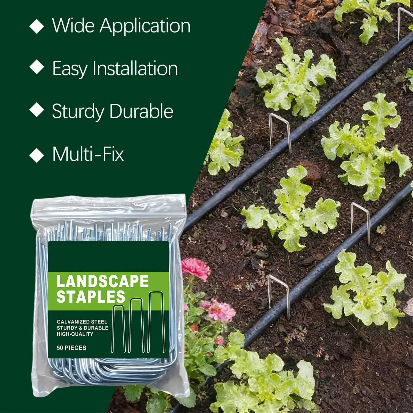 

Оцинкованные садовые колышки для ландшафтного дизайна, 50 штук, сверхпрочные опоры для газона, двора, забора, кемпинга на открытом воздухе