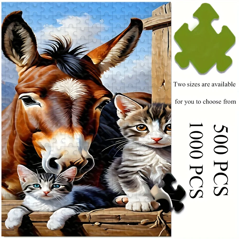 

500/1000pcs Adult Puzzle | High-Quality, Stress-Relieving Fun Family Game, Ideal for Birthdays, Christmas, Halloween, and Gift