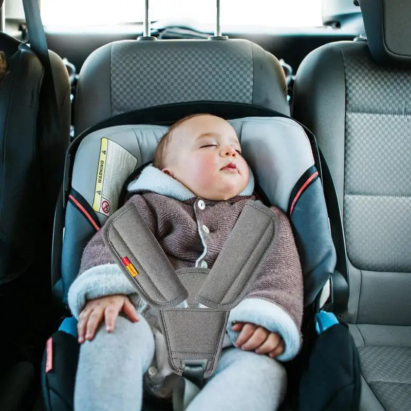 Strap kereta bayi meliputi tiga bagian kursi mobil aksesoris bantal Bahu bantal untuk kereta bayi bantal mencakup untuk anak laki-laki dan perempuan