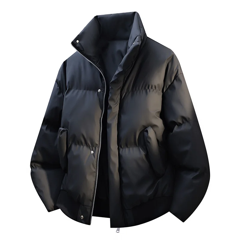 2026 Autumn/Winter New Style Cotton Coat for Men - Simple Solid Color, Loose Fit, Trendy, Stylish, Thick Cotton Jacket