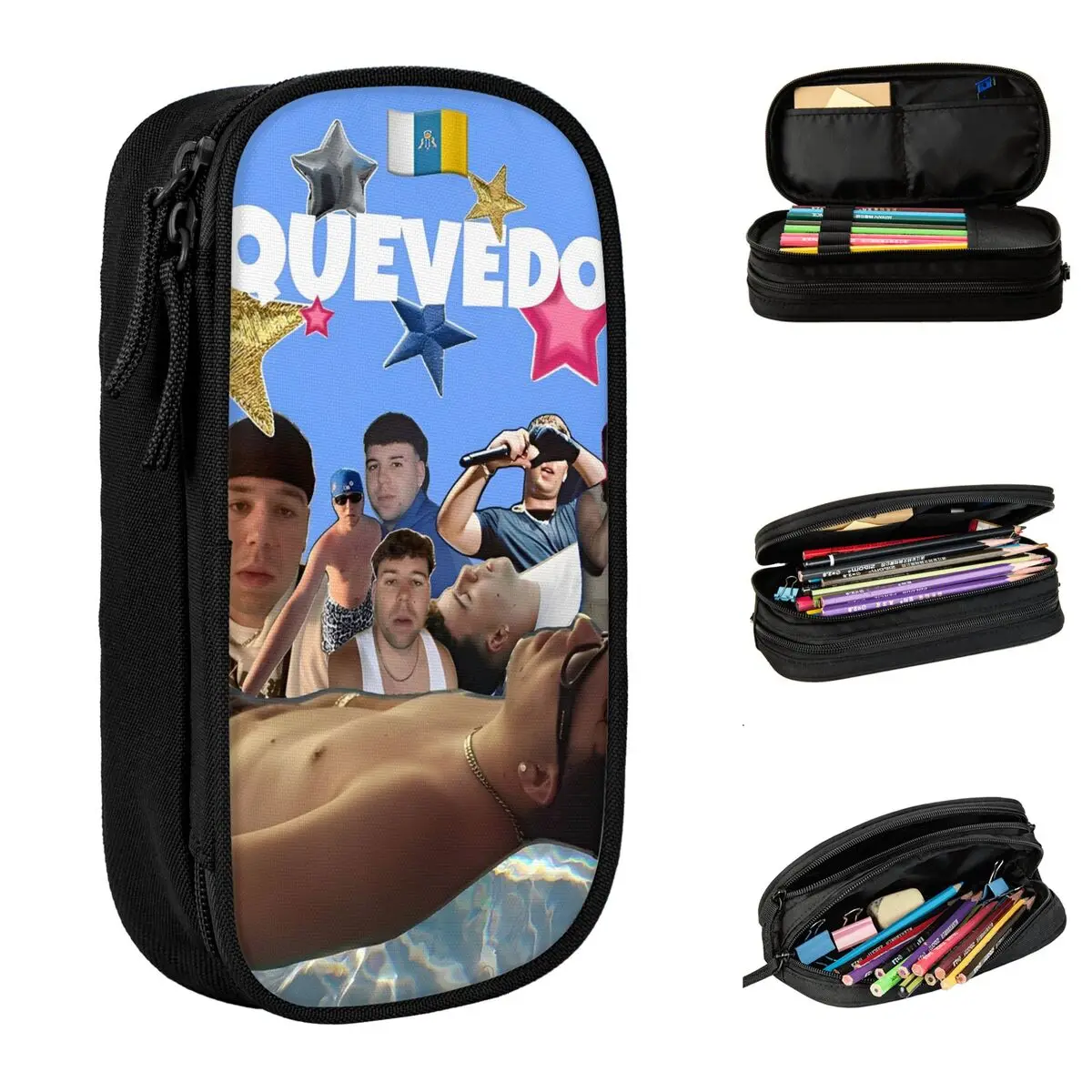 

Fashion Singer Quevedo Pop Latin Pencil Cases Pencil Box Pen Holder Kids Large Pencil Bags School Supplies Zipper Stationery