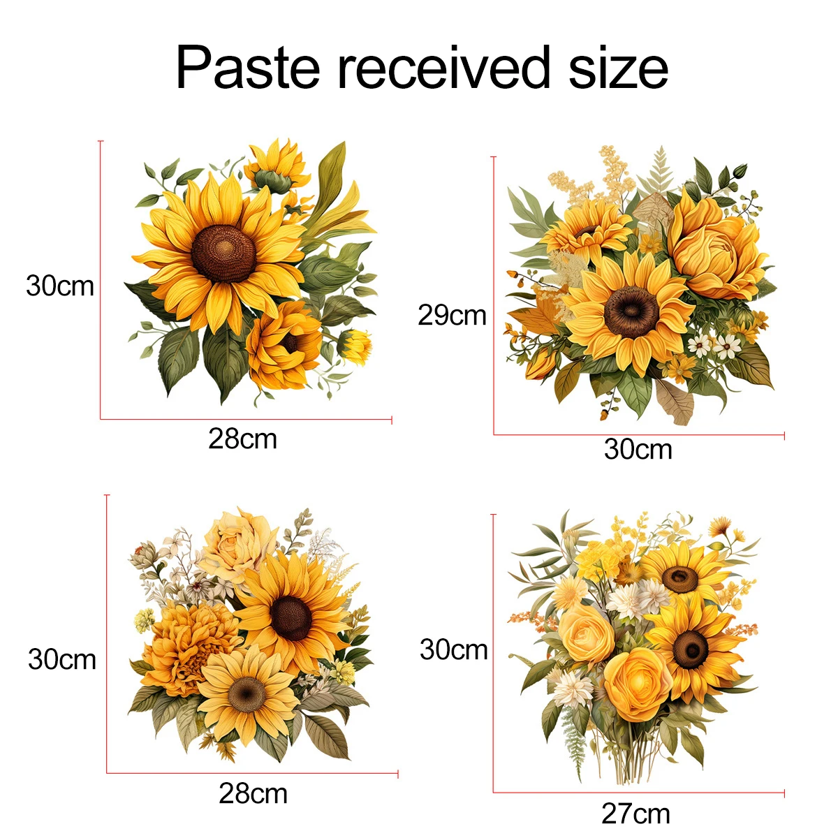 M229 Sunflower Wall Sticker Bathroom Toilet Toilet Lid WC Door Sticker Decor Living Room Cabinet Refrigerator Home Decals