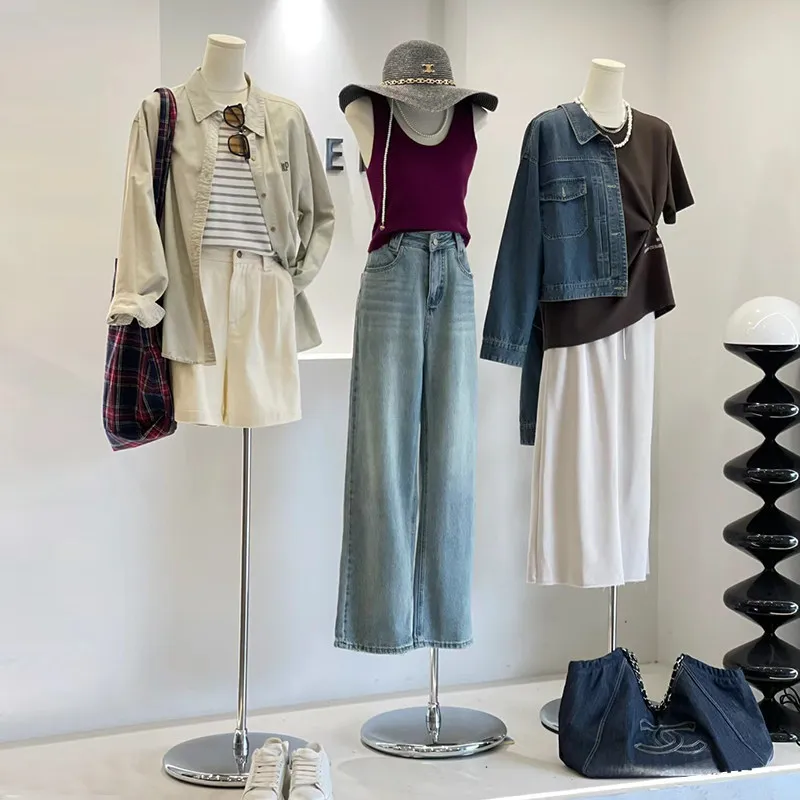 New flat model props, women's clothing store half-body mannequin window clothing store model display rack full body