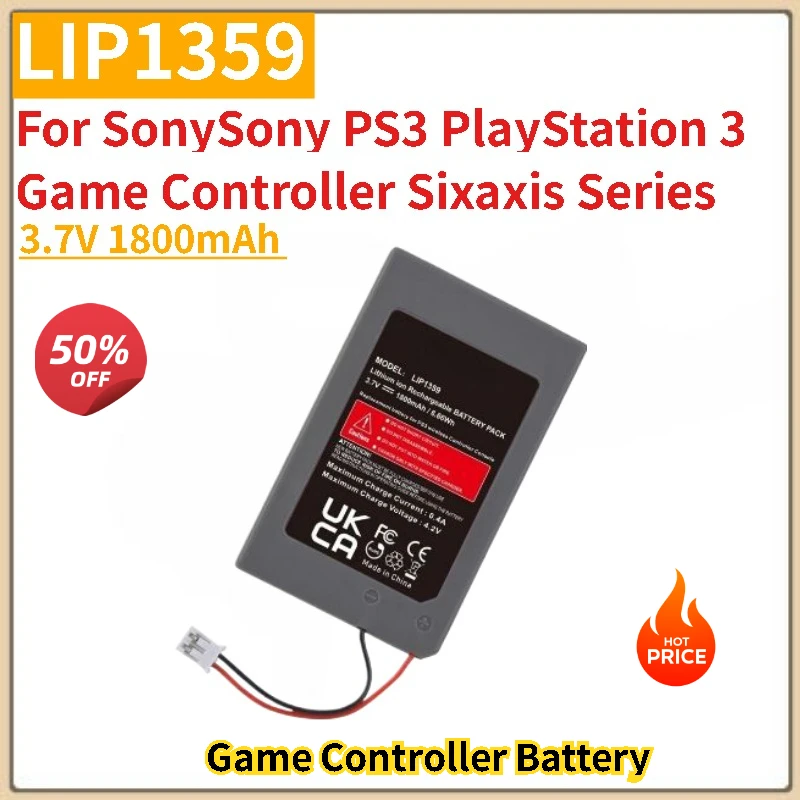 

2pcs LIP1359 Battery 3.7V 1800mAh for SonySony PS3 PlayStation 3 Game Controller Sixaxis Series Brand New High Quality