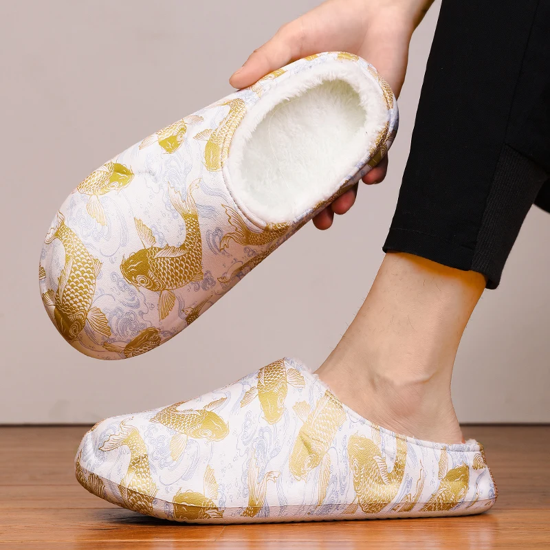 Stable Sole Cotton Slippers Fluffy Warm Inner Skin‑Friendly Fabric Comfort House Footwear for Bedroom Indoor Rest Scenarios