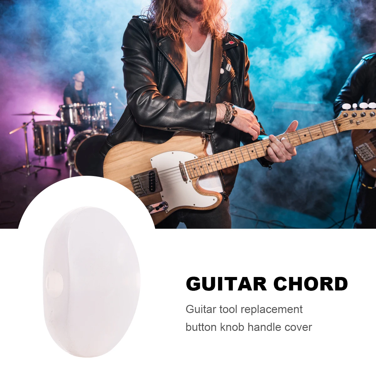 

6 Pcs Guitar Tuning Peg Buttons Caps Replacement Knobs Acoustic Machine Head Parts Black White Ferrules Easy Install Plastic