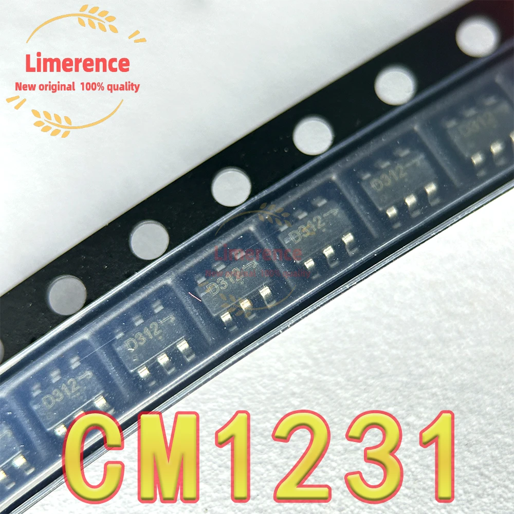 10PCS CM1231-02SO imprint: D312 SOT23-6 ESD dual stage electrostatic discharge protection tube