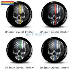 3D Crystal Top Sticker American Skull Vinyl Decal Motorcycle Helmet Auto Silicone Parts Hubcap Laptop Bump Effect Decal