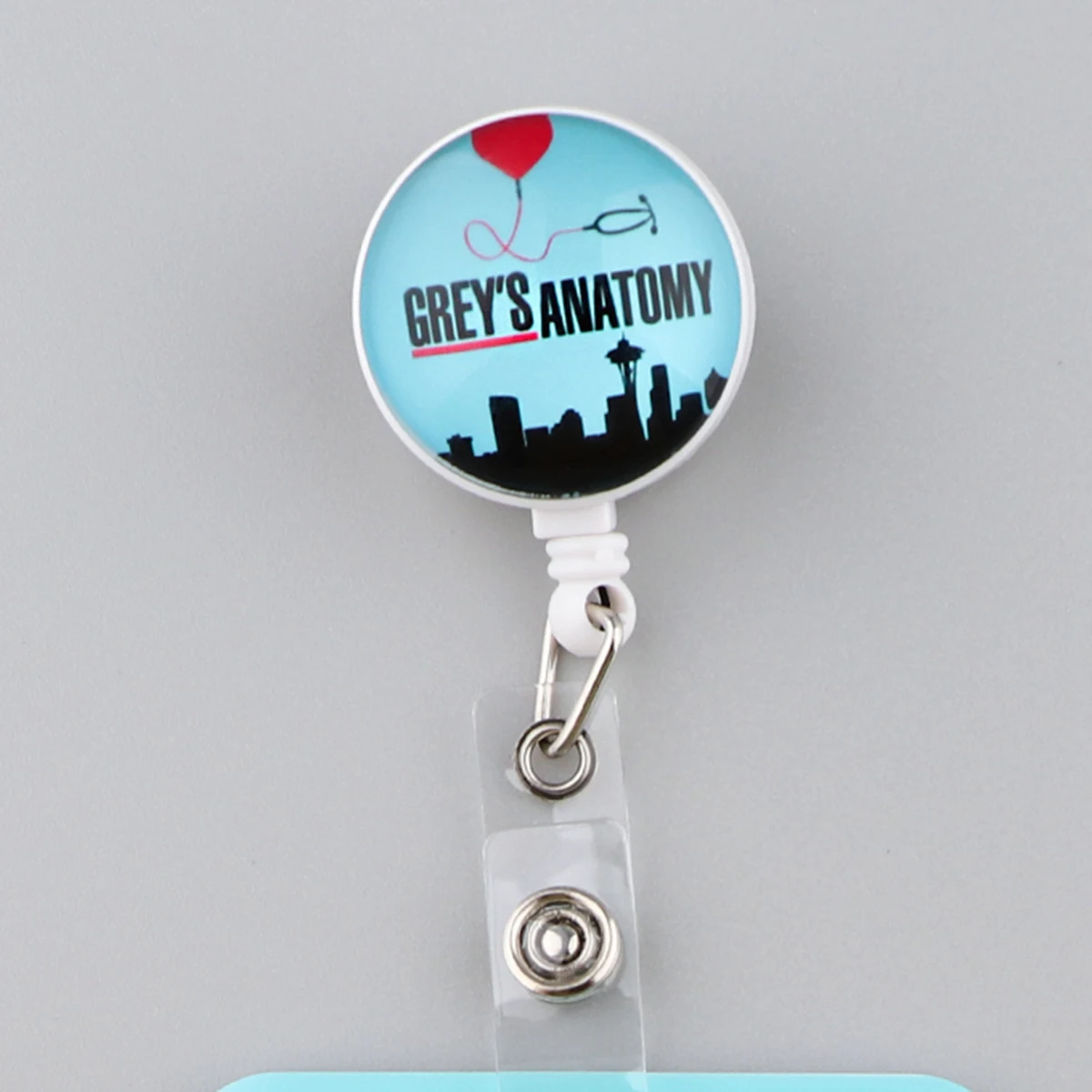 CB693 Grey\'s Anatomy Cartoon Pattern Retractable Nurse Badge Reel Holder Doctor Student ID Card Holder Exhibition Holder