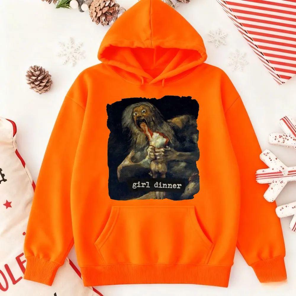 Mädchen Abendessen Goya Malerei Hoodie Saturn Devouring Kunstgeschichte Pullover Dark Academia Art Meme Trainingsanzug Spooky Alt Hoodie Geschenk