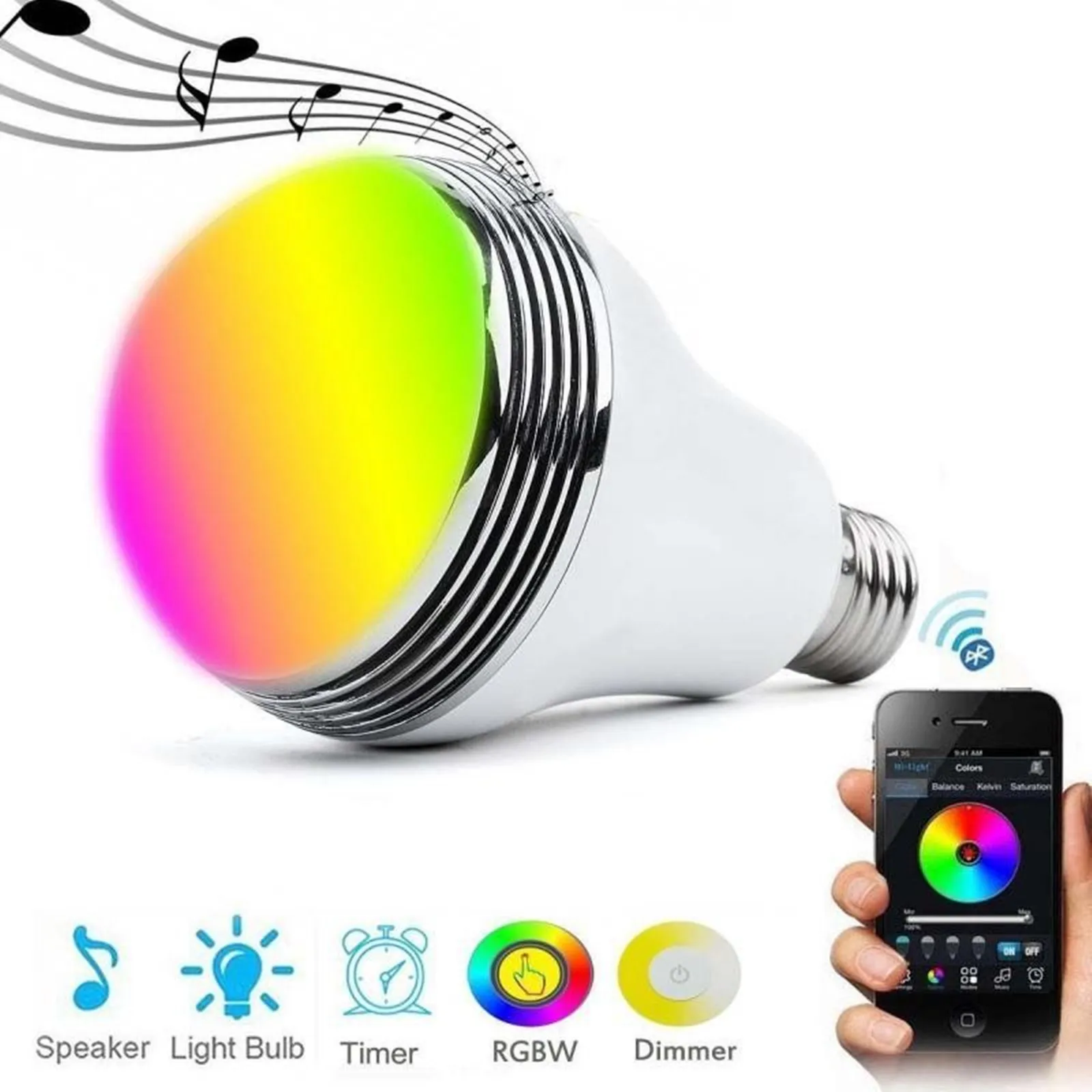 

APP Smart Home Colorful Magic Ball Magic Cannon Wireless Bluetooth Speaker LED Lamp Bulb Music Sound Intelligent Light Bulb E27