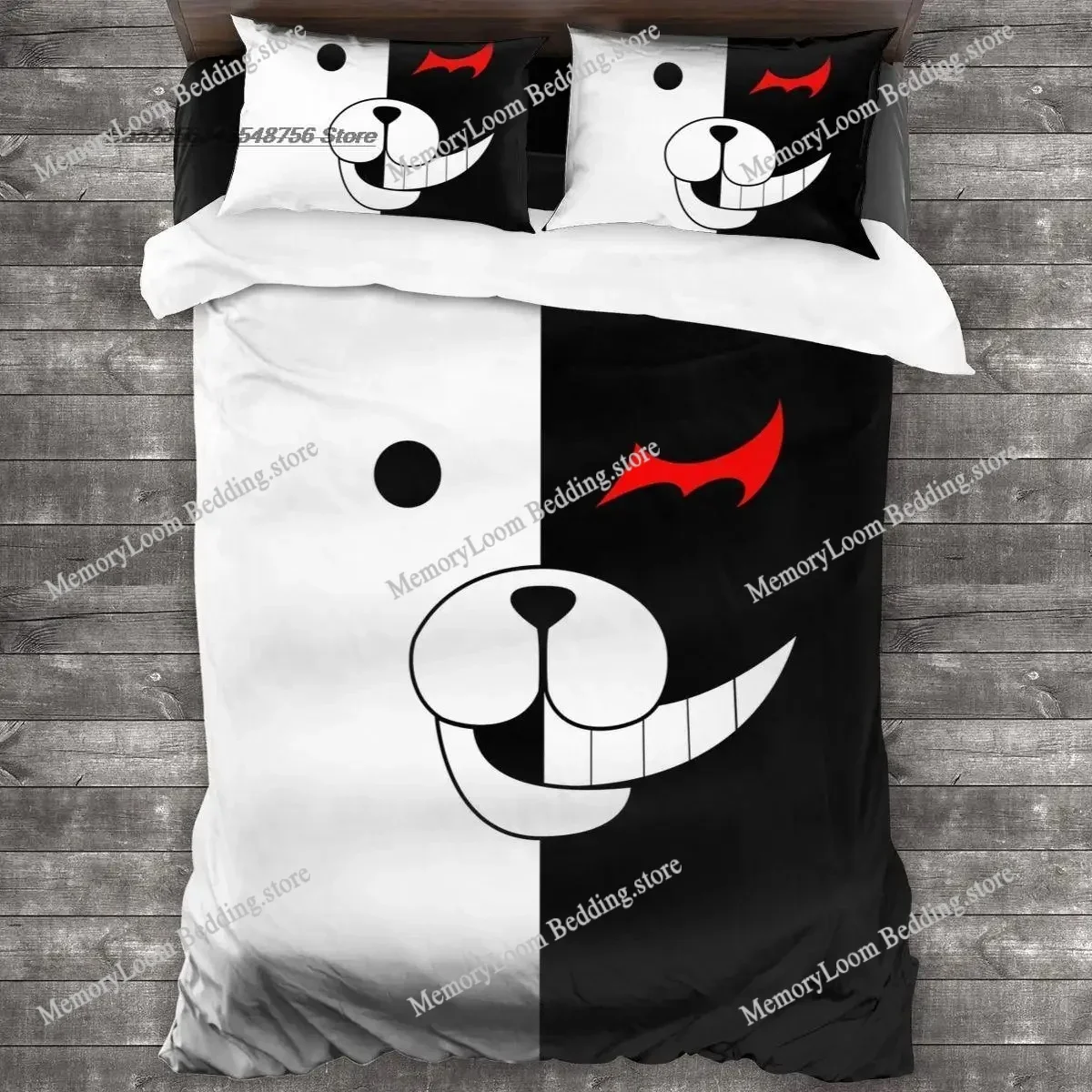 

Home Textile Cartoons Fun Danganronpa Monokuma Duvet Cover Pillow Case Boy Girl Bedding Set King/Queen/Twin Size Soft Polyester