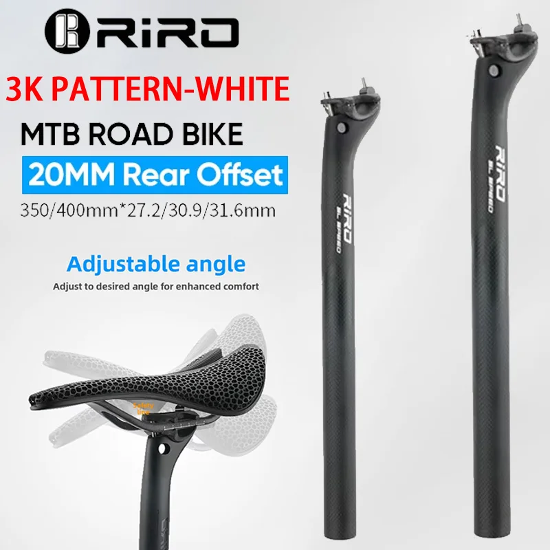 AliExpress riro RIRO Full Carbon Bike Seatpost Ultralight Mountain Road Bicycle Seat Tube 27.2mm 30.9mm 31.6mm Rear Offset Seatposts