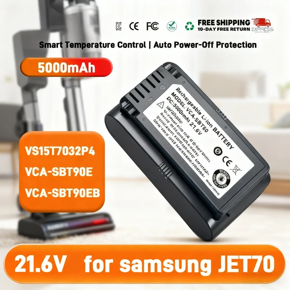 

VCA-SBTA60 Vacuum Cleaner Battery For Samsung Jet 60 turbo,Jet 75E Complete,VS15A6031R4 VS15A6031R5 VS20B75ACR5 VS20B75ADR5