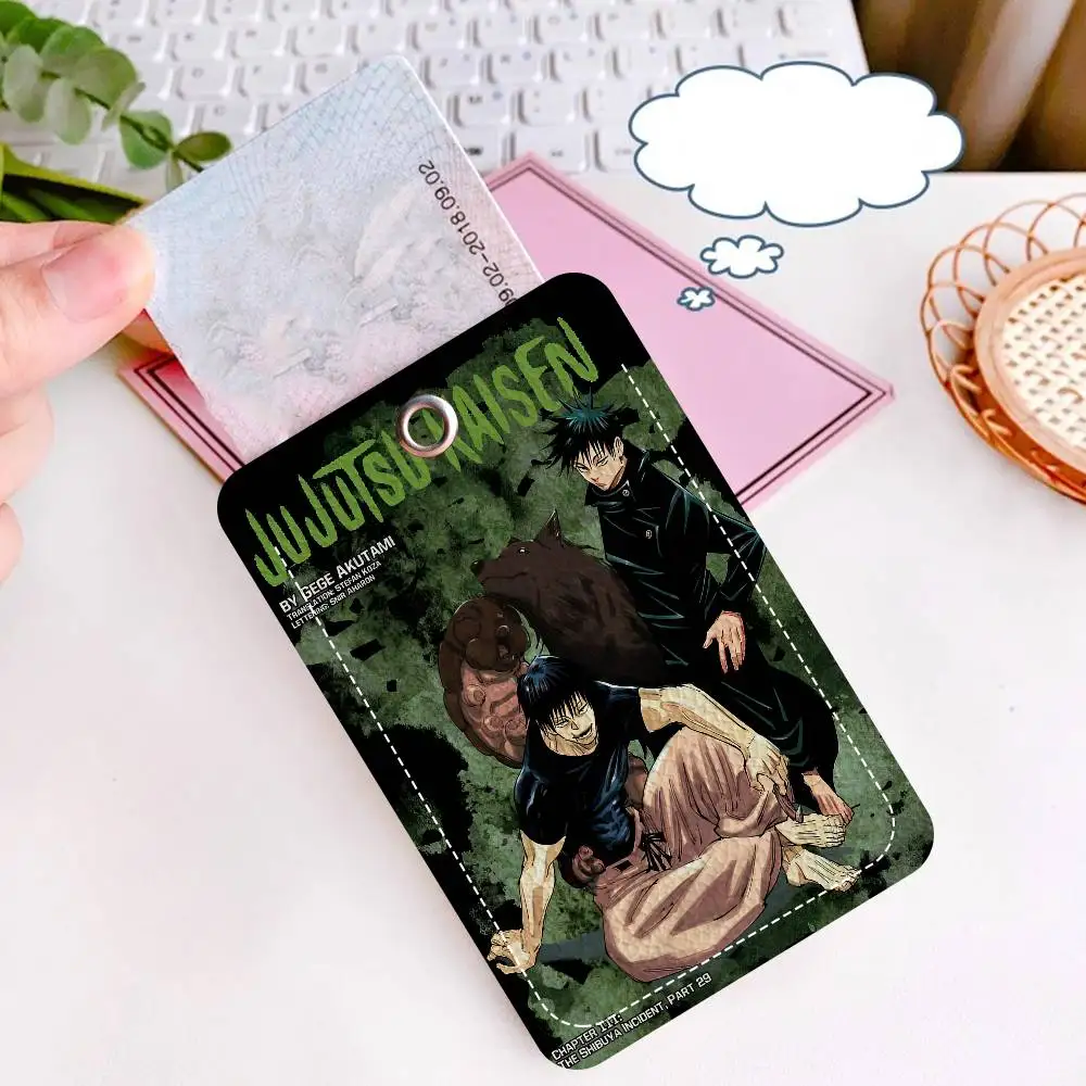 Jujutsu Kaisen Fushiguro Toji حاملي بطاقات بطاقة هوية الطالب الغطاء الواقي حالات بطاقات الوصول إلى الحرم الجامعي للطلاب مفتاح سلسلة #6