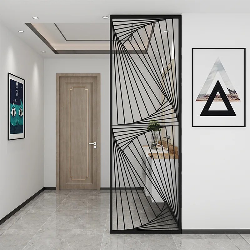 Iron screen entrance entrance living room dining room washstand Internet celebrity decoration metal light luxury hollow partitio