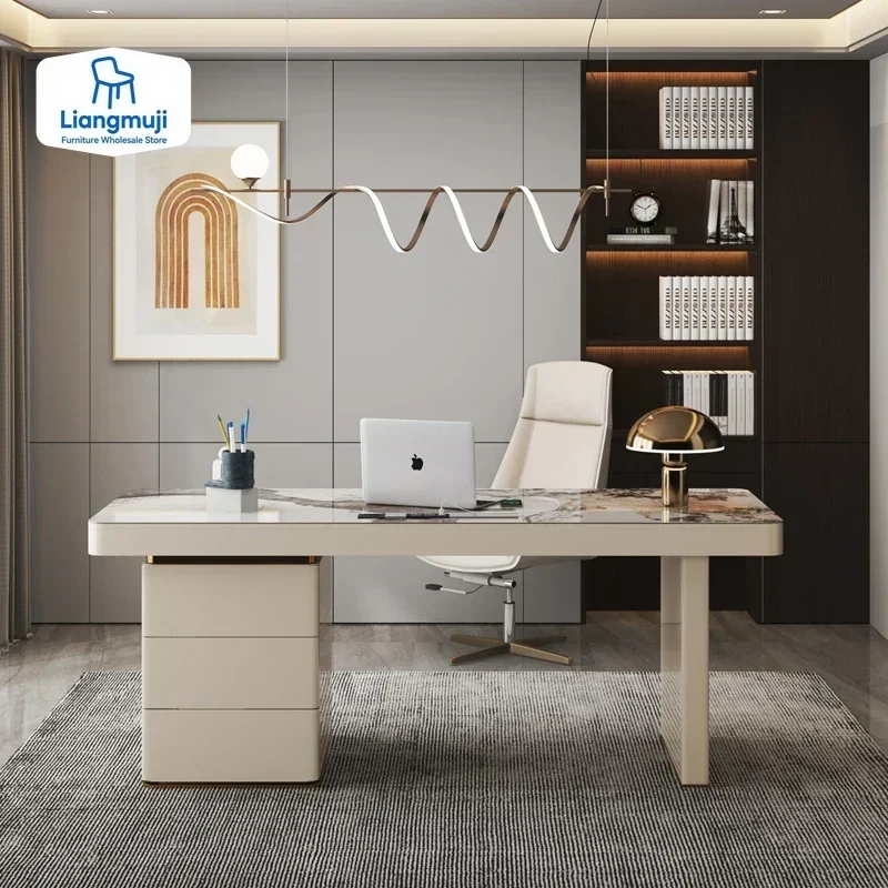

Big Designer Writing Office Desk Hutch Asthetic Drawers Organizer Office Desks White Luxury Large Mesa Para Computador Furniture