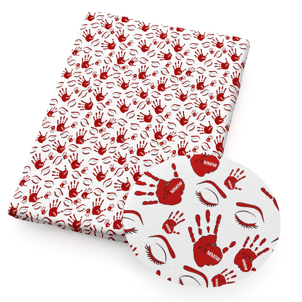 50*145cm Halloween Horror Blood Hand Palm 100 Pure/Polyester Cotton/Satin Fabric Tissue Sewing Quilting Needlework Material DIY