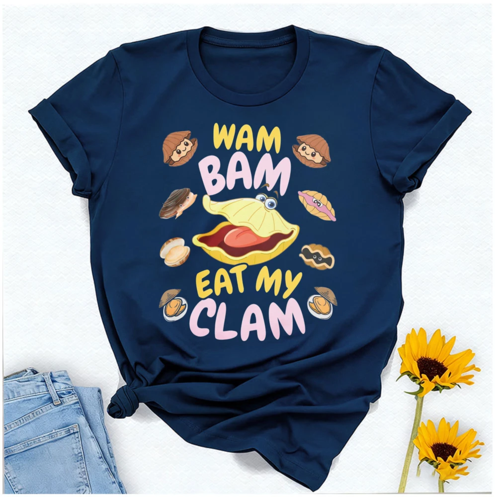Funny Rude Inappropriate T-Shirt for Women Girls Trip Dirty Tops Embarrassing Airport Shirt Exchange Clam Joke Short-sleev